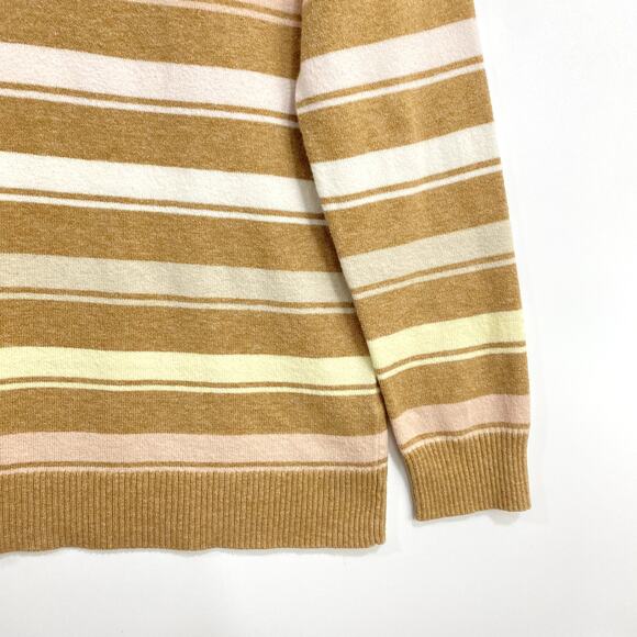 J Jill Knit Sweater Womens Petite Size Small Brown Stripe Print Long Sleeve - Picture 4 of 11